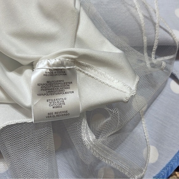 Jodi Kristopher Polka Dot Pleated Periwinkle Skirt with Tulle layers Jrs Size 1 - Picture 9 of 10